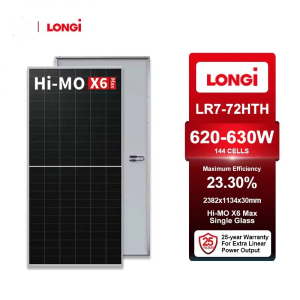 LR7-72HTH 620-630M Longi singe glass solar panel